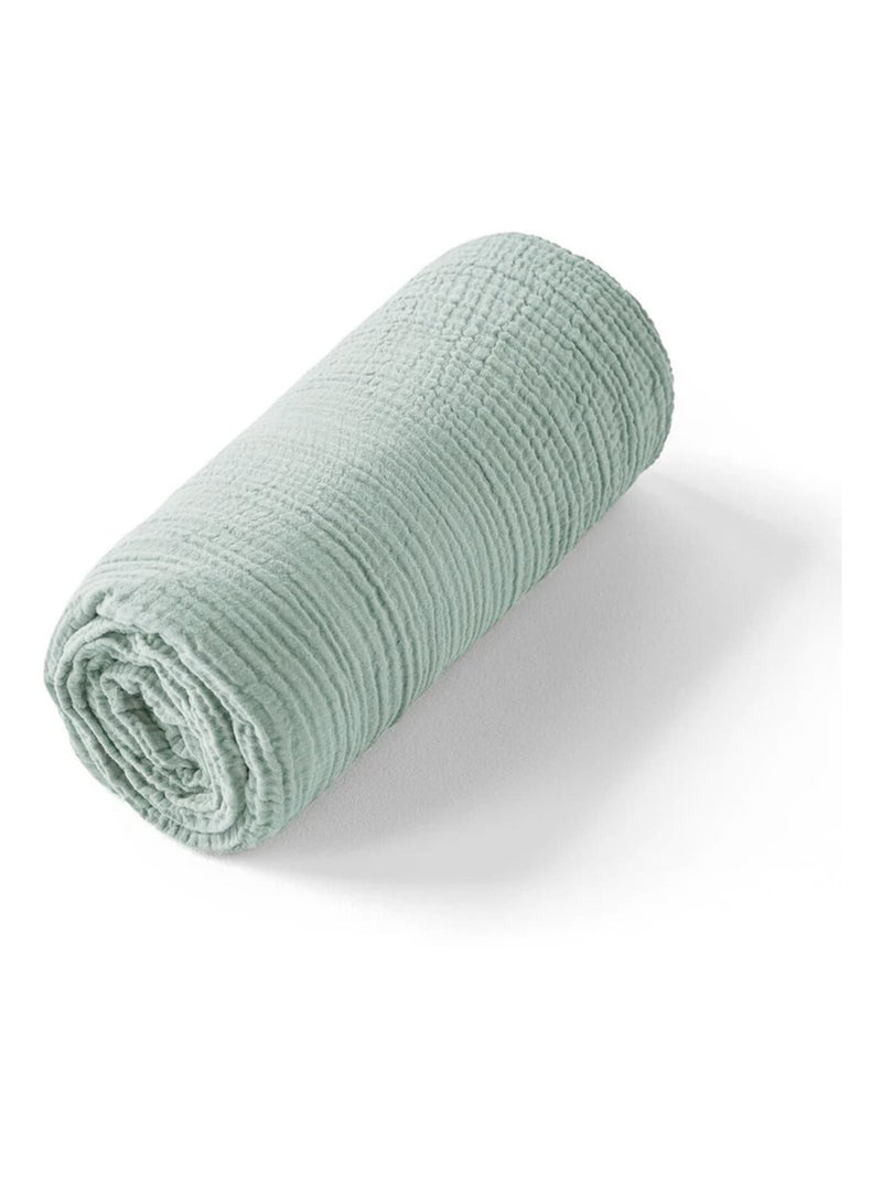 SEVIRA KIDS | Drap housse uni en gaze de coton Vert - Kiabi