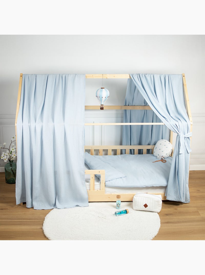 SEVIRA KIDS | Embrasses attaches à nouer pour ciel de lit cabane Bleu - Kiabi