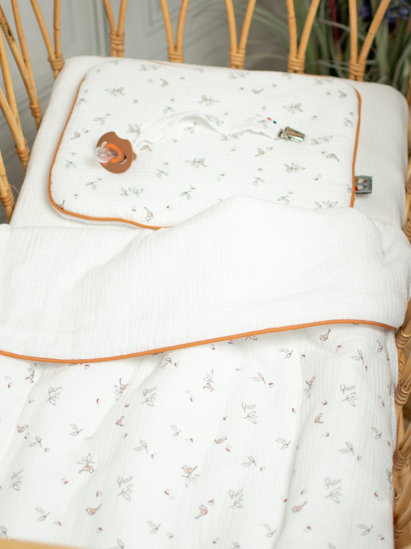 SEVIRA KIDS | Ensemble coussin et couverture pour berceau et couffin Melody Blanc - Kiabi