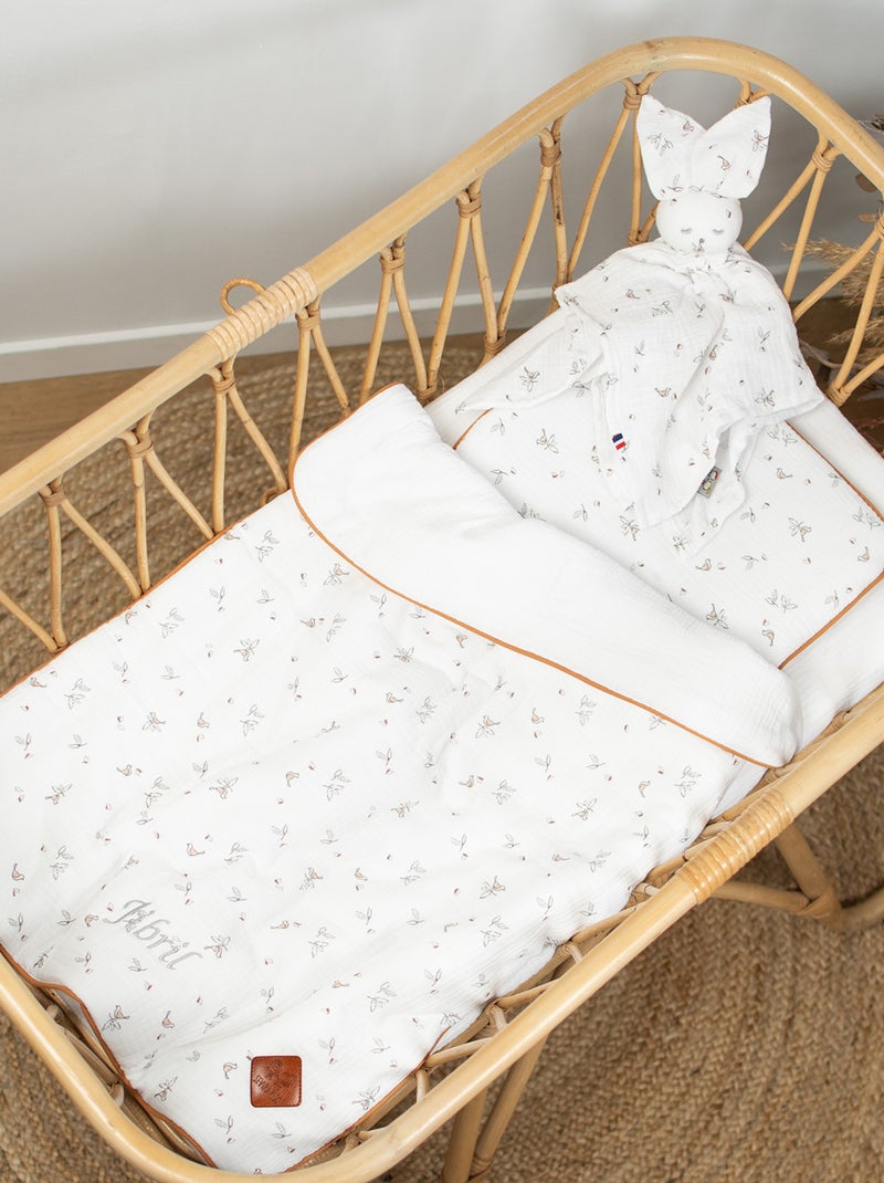 SEVIRA KIDS | Ensemble coussin et couverture pour berceau et couffin Melody Blanc - Kiabi