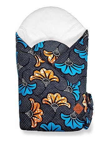 SEVIRA KIDS | Gigoteuse d'emmaillotage en coton Wax Fleurs de mariage