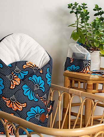 SEVIRA KIDS | Gigoteuse d'emmaillotage en coton Wax Fleurs de mariage