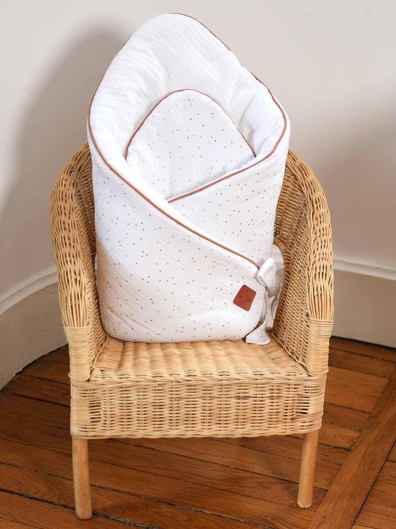 SEVIRA KIDS | Gigoteuse d'emmaillotage en gaze de coton Jeanne Blanc Doré - Kiabi