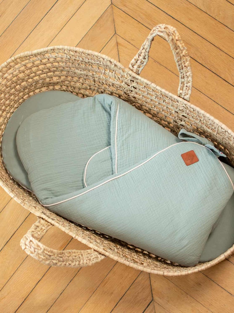SEVIRA KIDS | Gigoteuse d'emmaillotage en gaze de coton Jeanne Vert d'eau - Kiabi