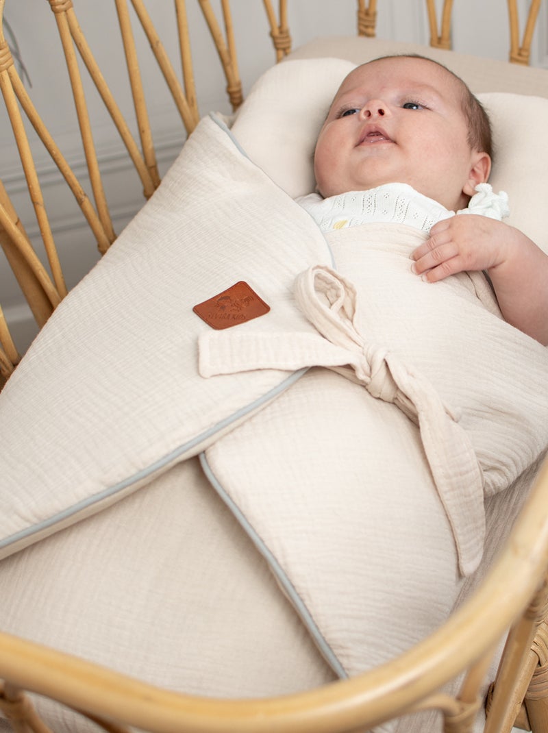 SEVIRA KIDS | Gigoteuse d'emmaillotage évolutive en gaze de coton Jeanne Beige - Kiabi