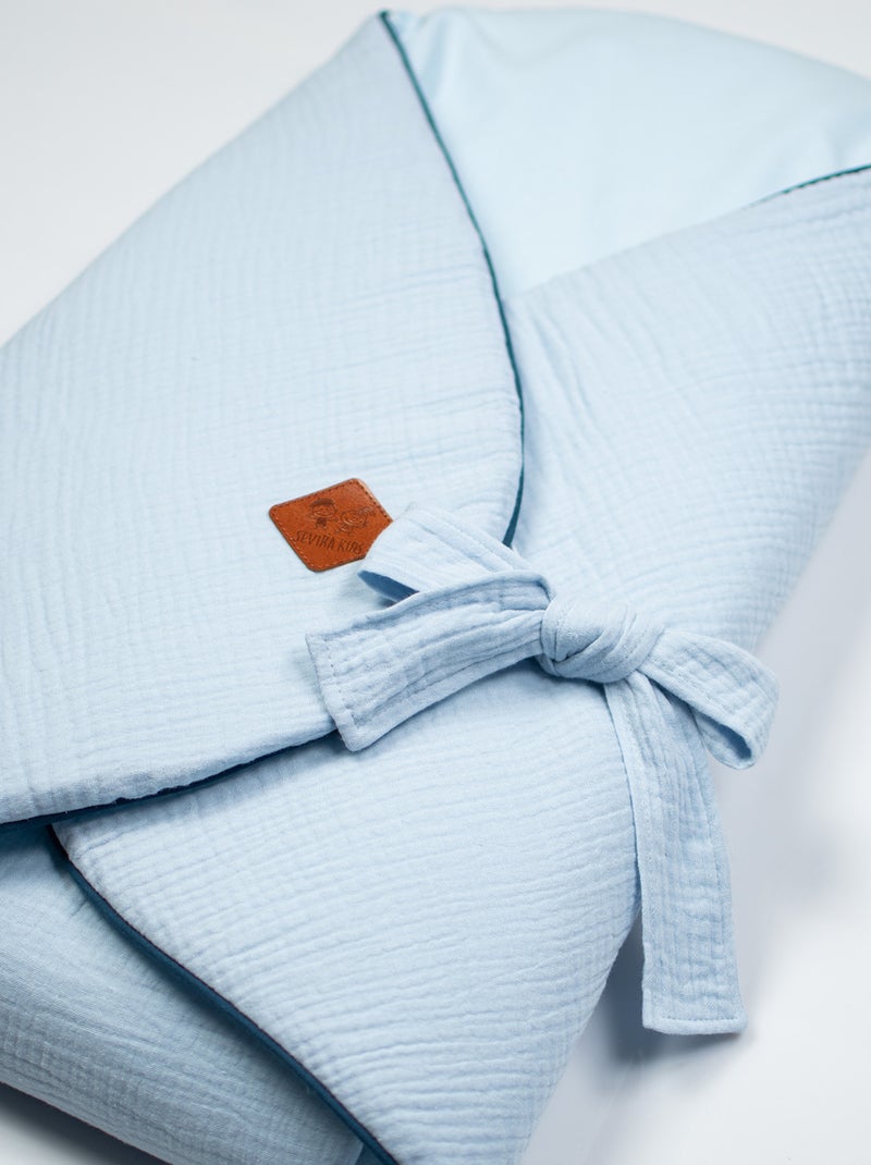 SEVIRA KIDS | Gigoteuse d'emmaillotage évolutive en gaze de coton Jeanne Bleu - Kiabi