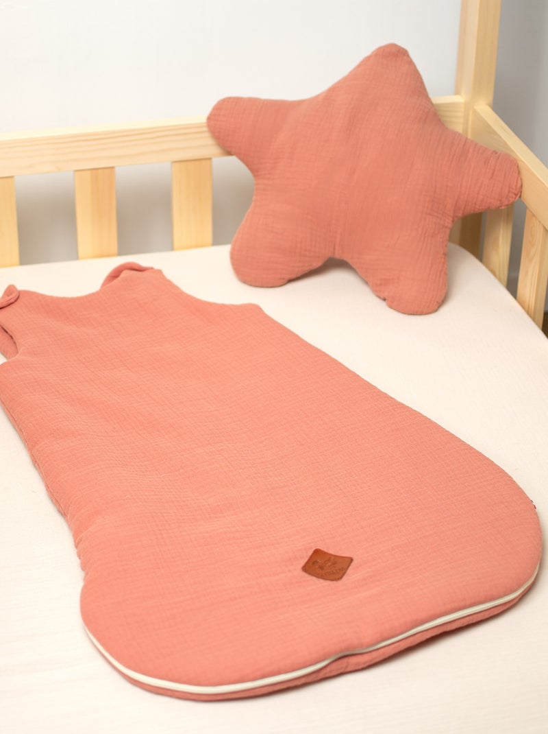 SEVIRA KIDS | Gigoteuse sans manches en gaze de coton Jeanne Marron - Kiabi