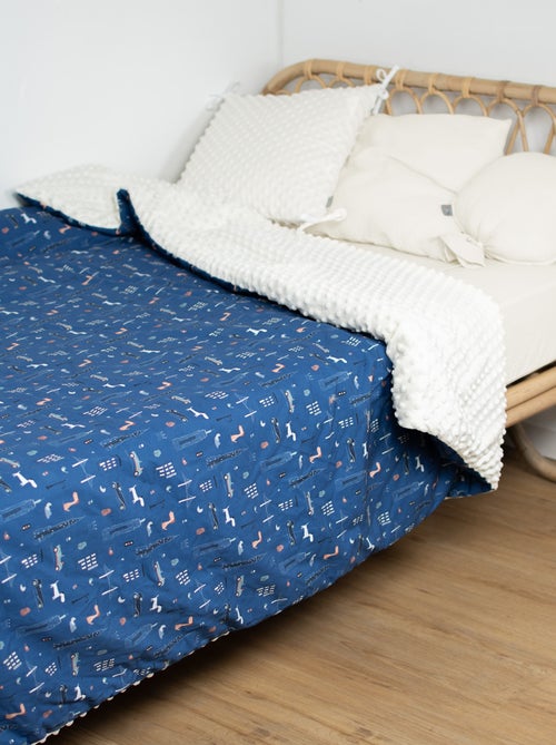 SEVIRA KIDS | Grand plaid couverture réversible en minky New York - Kiabi