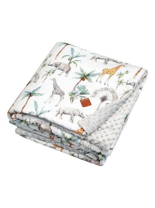 SEVIRA KIDS | Grand plaid couverture réversible en minky Safari - Kiabi