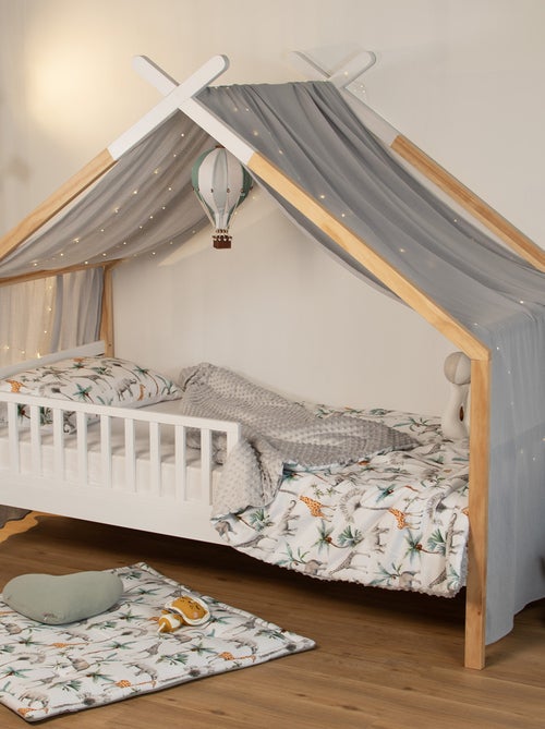 SEVIRA KIDS | Grand plaid couverture réversible en minky Safari - Kiabi