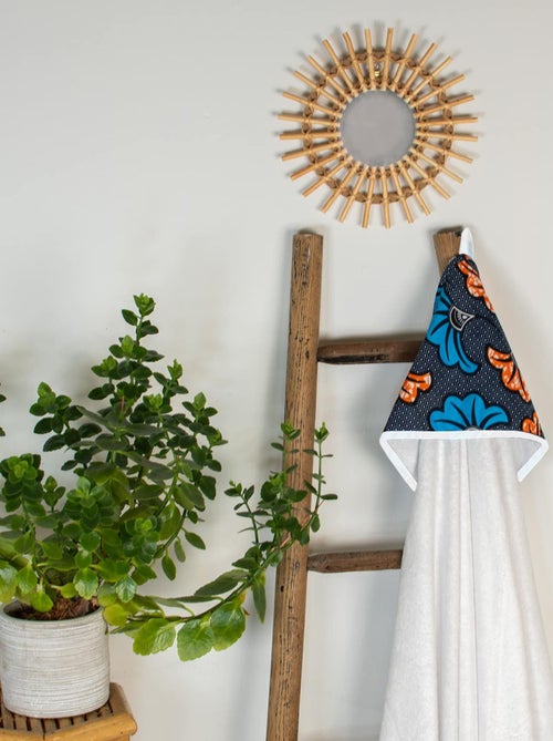 SEVIRA KIDS | Grande cape de bain en coton et bambou Wax Fleurs de mariage - Kiabi