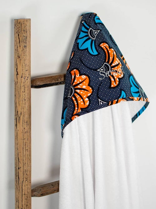 SEVIRA KIDS | Grande cape de bain en coton et bambou Wax Fleurs de mariage - Kiabi