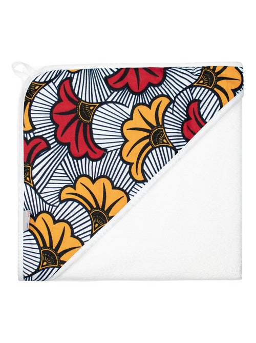 SEVIRA KIDS | Grande cape de bain en coton et bambou Wax Fleurs de mariage - Kiabi