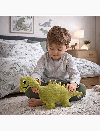 Sevira kids | grande peluche dinosaure en coton tricoté