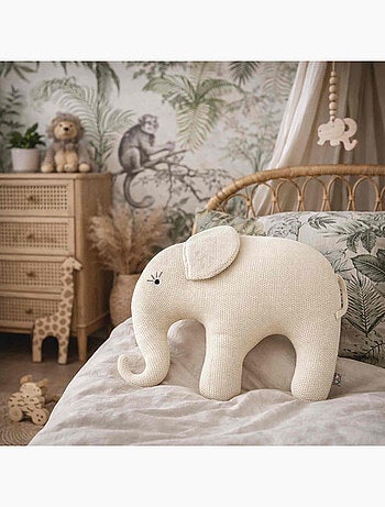 Sevira kids | grande peluche éléphant en coton tricoté