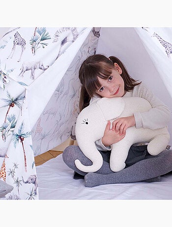 Sevira kids | grande peluche éléphant en coton tricoté