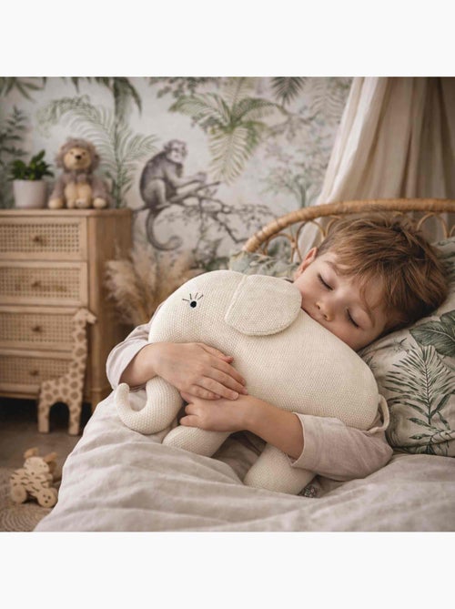 SEVIRA KIDS | Grande peluche éléphant en coton tricoté - Kiabi
