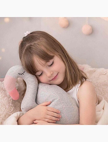 Sevira kids | grande peluche flamant rose en coton