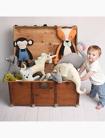 Sevira kids | grande peluche flamant rose en coton