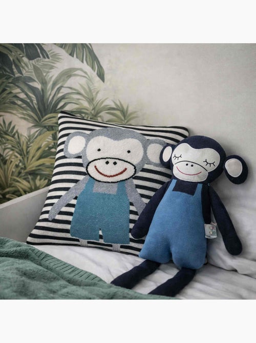 SEVIRA KIDS | Grande peluche singe en coton tricoté - Kiabi