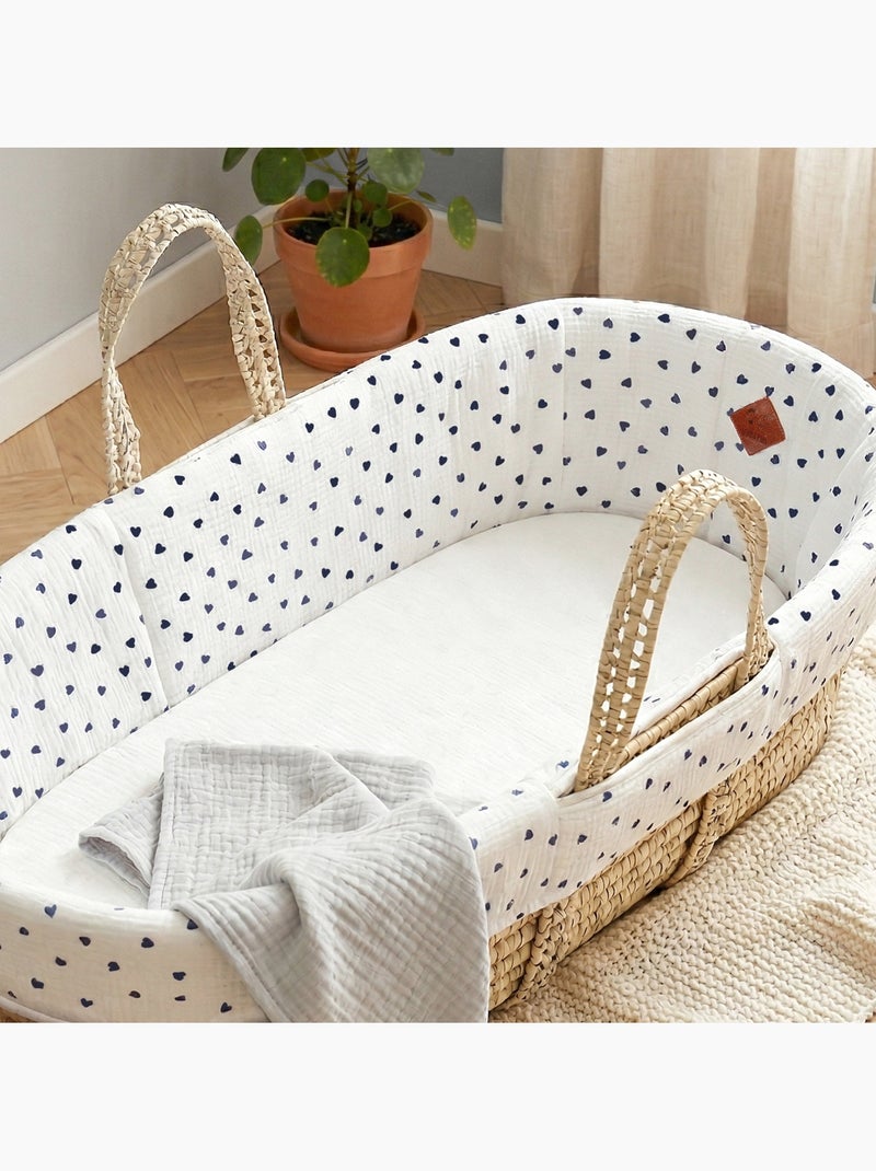SEVIRA KIDS | Habillage couffin panier moïse gaze de coton LOVIO Bleu - Kiabi