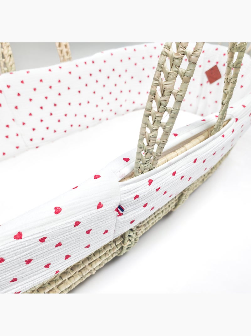 SEVIRA KIDS | Habillage couffin panier moïse gaze de coton LOVIO Rouge - Kiabi