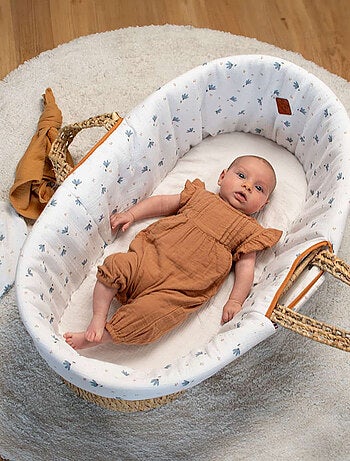 SEVIRA KIDS | Habillage de couffin en gaze de coton Bleuet
