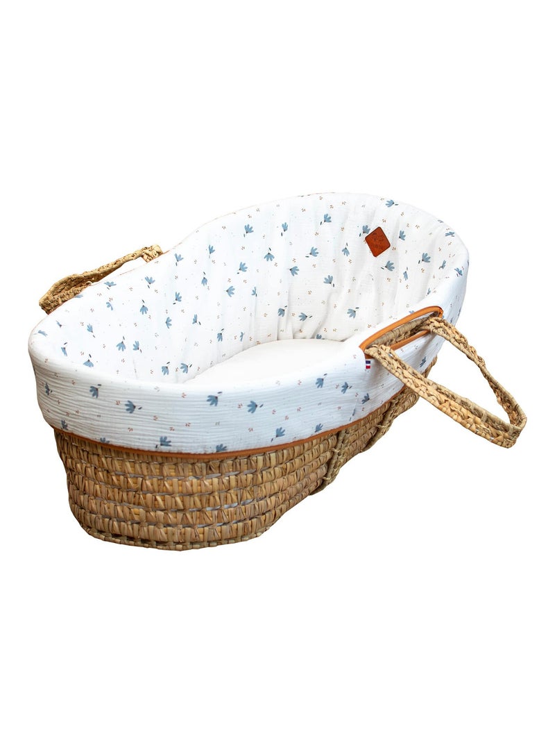 SEVIRA KIDS | Habillage de couffin en gaze de coton Bleuet Blanc - Kiabi