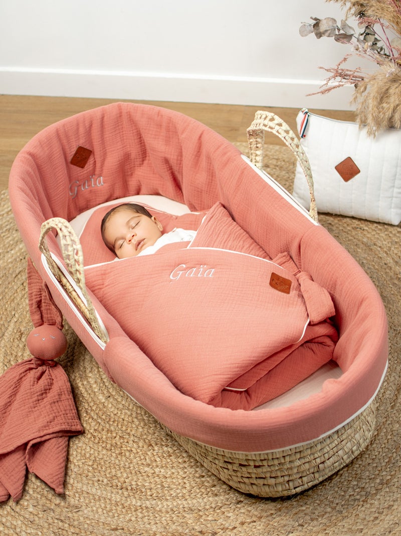 SEVIRA KIDS | Habillage de couffin en gaze de coton Jeanne Marron - Kiabi