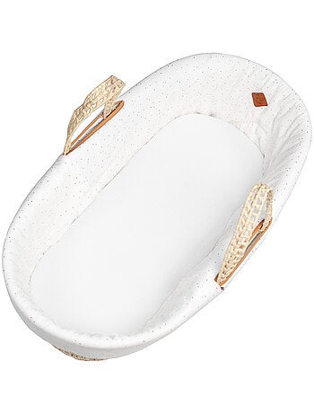 SEVIRA KIDS | Habillage de couffin en gaze de coton Pois Dorés