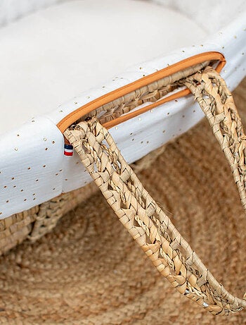 SEVIRA KIDS | Habillage de couffin en gaze de coton Pois Dorés