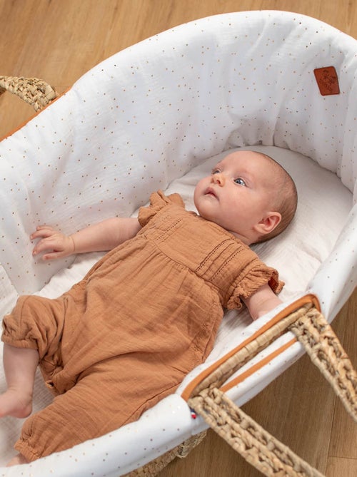 SEVIRA KIDS | Habillage de couffin en gaze de coton Pois Dorés - Kiabi