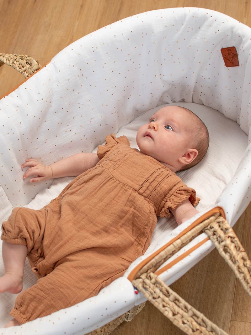 SEVIRA KIDS | Habillage de couffin en gaze de coton Pois Dorés Blanc - Kiabi