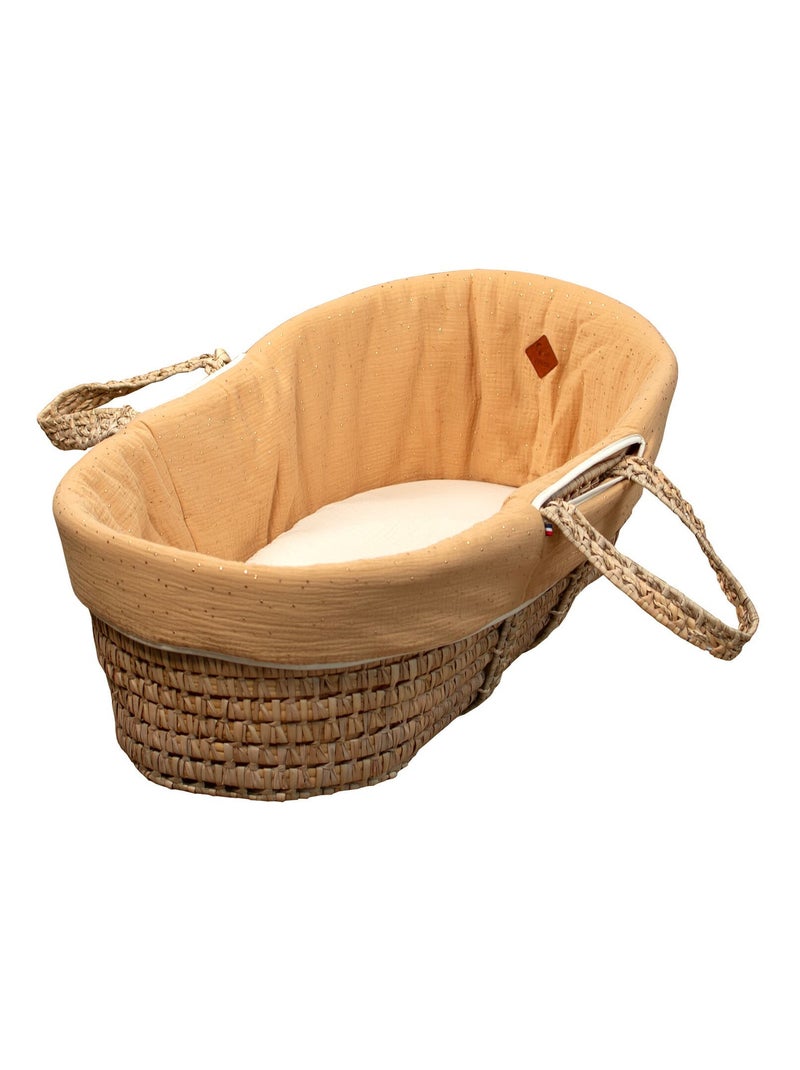 SEVIRA KIDS | Habillage de couffin en gaze de coton Pois Dorés Marron clair - Kiabi