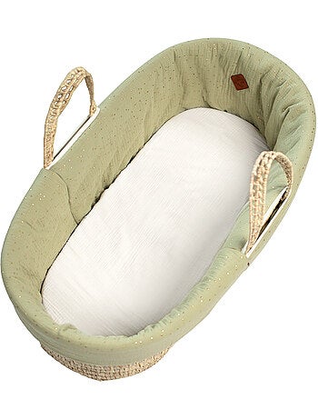 SEVIRA KIDS | Habillage de couffin en gaze de coton Pois Dorés