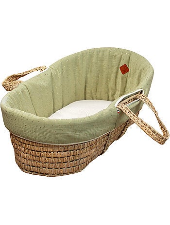 SEVIRA KIDS | Habillage de couffin en gaze de coton Pois Dorés