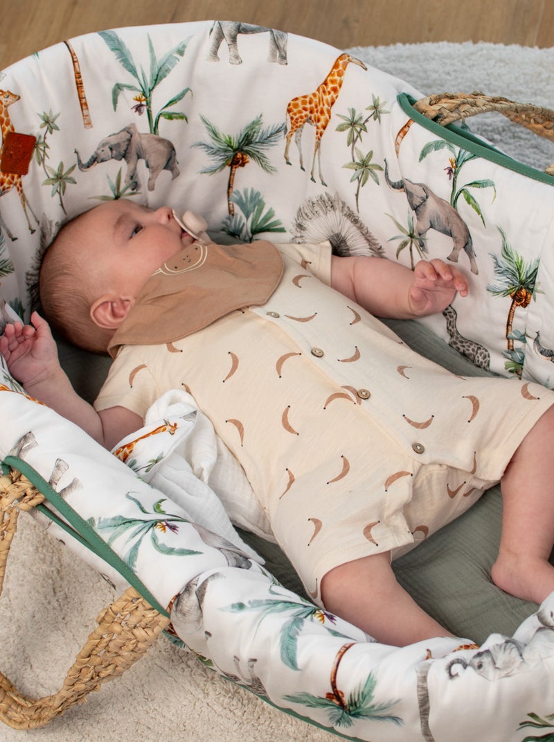 SEVIRA KIDS | Habillage de couffin en satin de coton Safari Vert d'eau - Kiabi