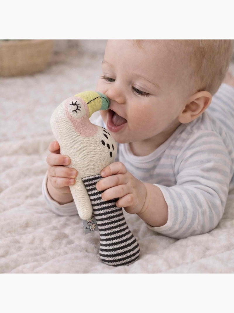SEVIRA KIDS | Hochet bébé en coton tricoté Toucan Multicolore - Kiabi