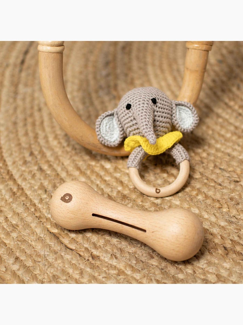 SEVIRA KIDS | Hochet bois bébé naturel sonore Marron - Kiabi