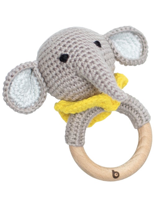 SEVIRA KIDS | Hochet coton tricot bois naturel - Kiabi