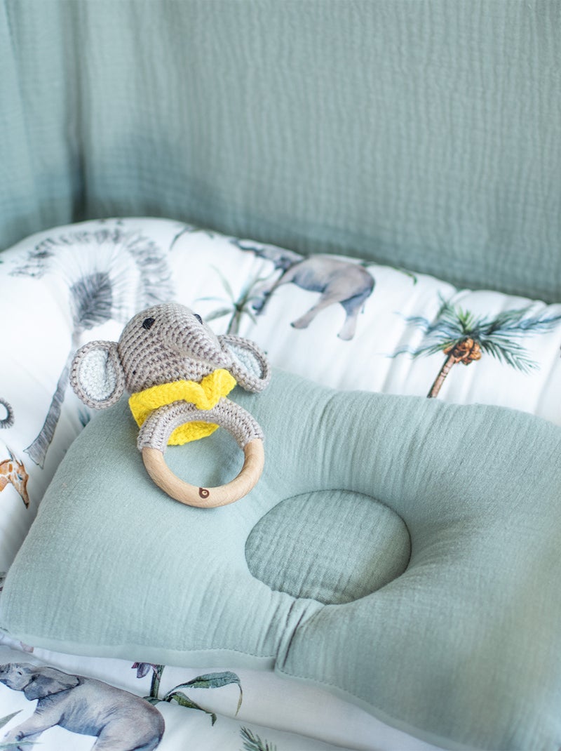 SEVIRA KIDS | Hochet coton tricot bois naturel Gris taupe - Kiabi