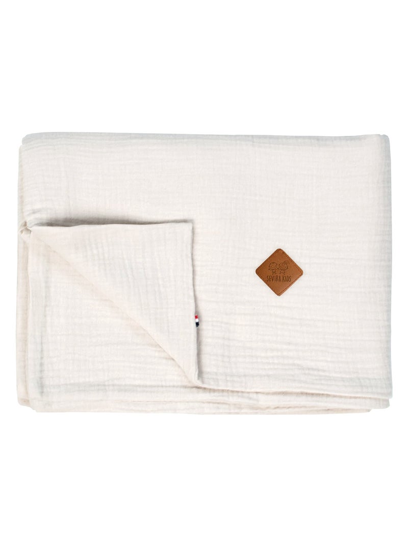 SEVIRA KIDS | Housse de couette en gaze de coton Jeanne Beige - Kiabi