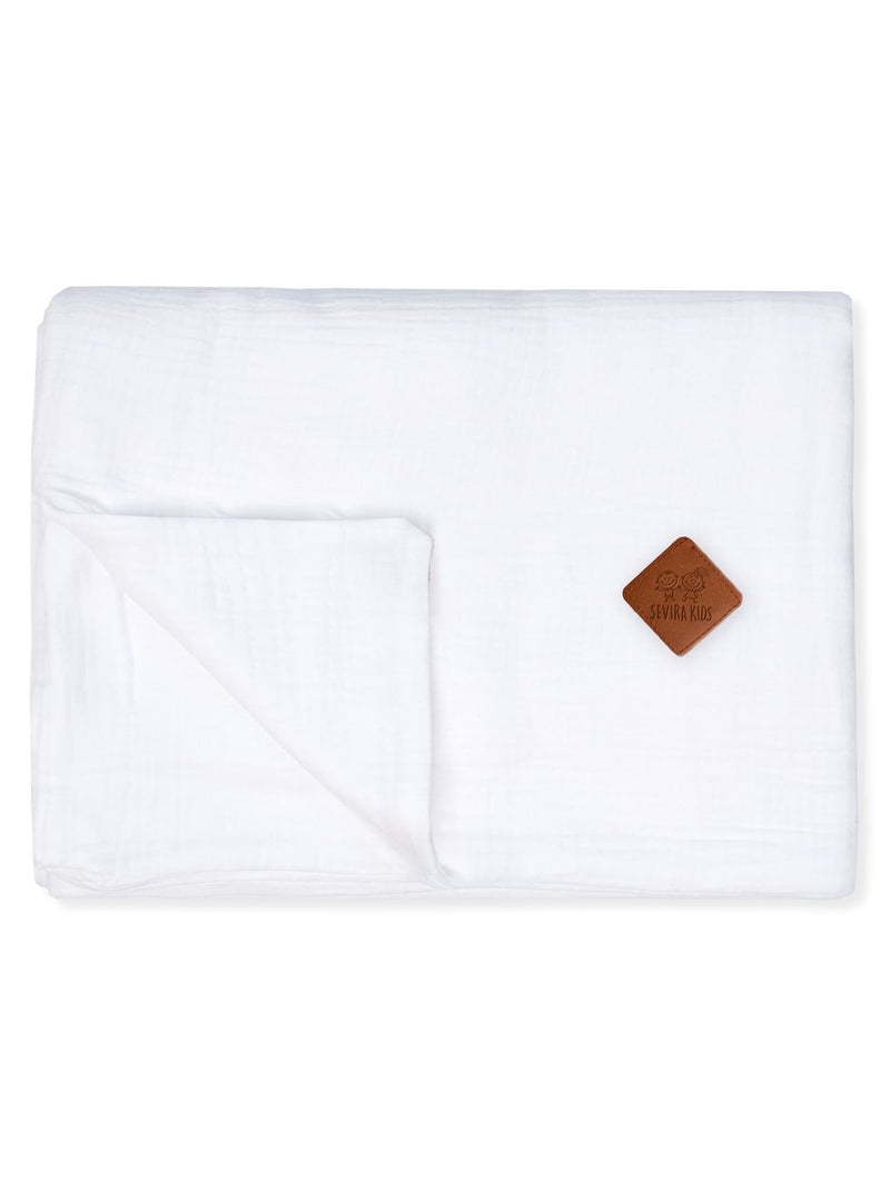 SEVIRA KIDS | Housse de couette en gaze de coton Jeanne Blanc - Kiabi