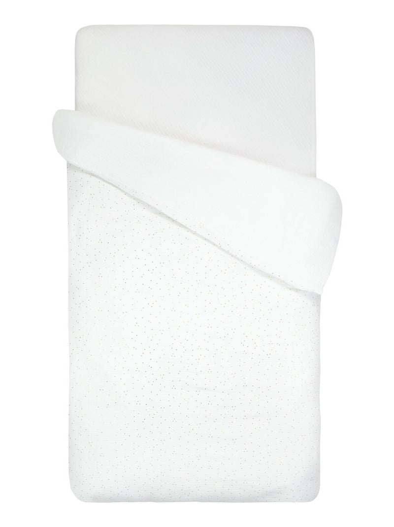 SEVIRA KIDS | Housse de couette en gaze de coton Jeanne Blanc Doré - Kiabi