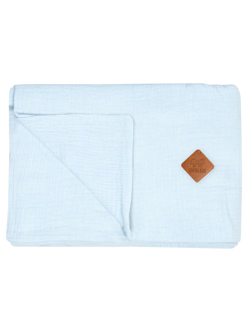 SEVIRA KIDS | Housse de couette en gaze de coton Jeanne Bleu - Kiabi