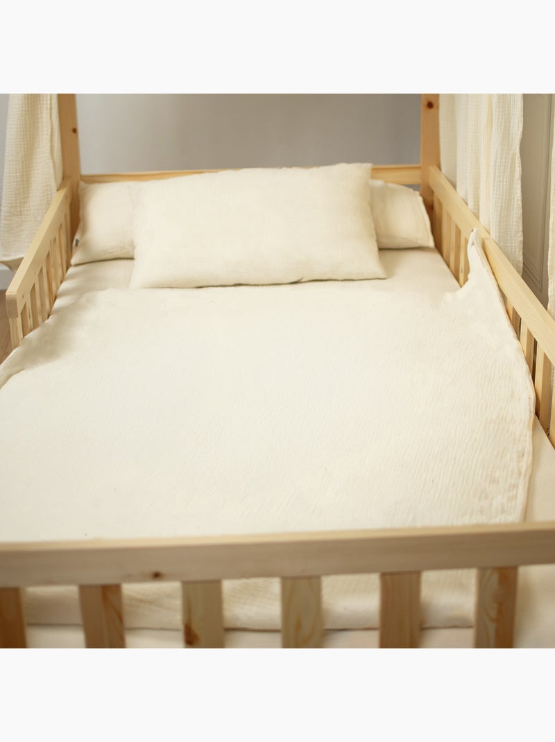 SEVIRA KIDS | Housse de couette en gaze de coton Jeanne Ecru - Kiabi