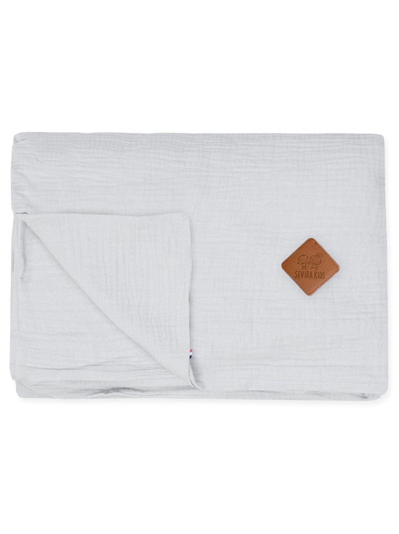 SEVIRA KIDS | Housse de couette en gaze de coton Jeanne Gris - Kiabi