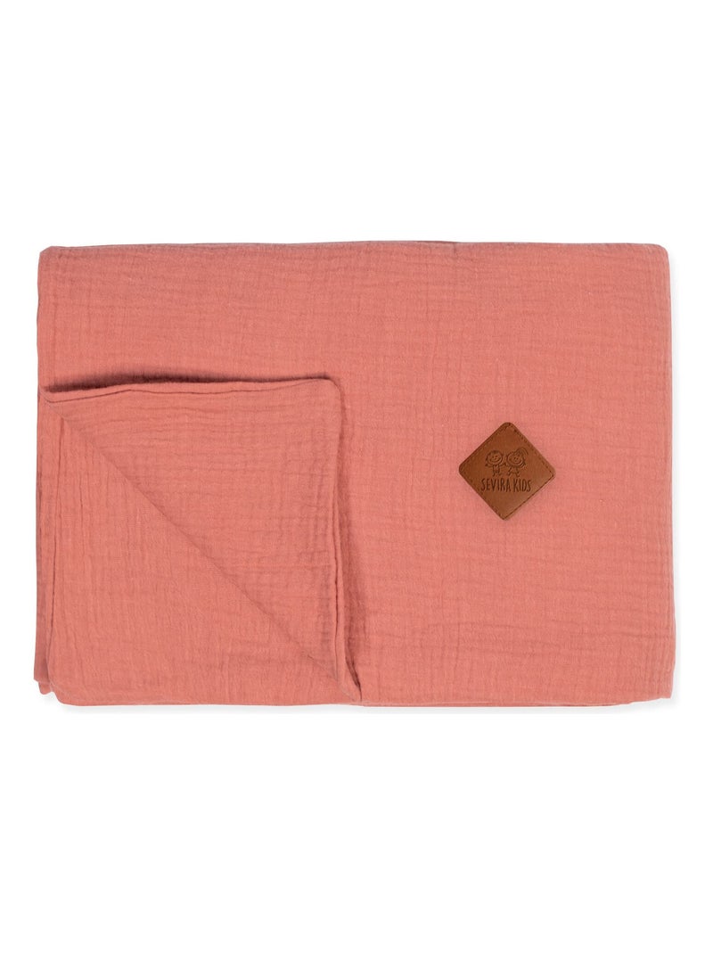 SEVIRA KIDS | Housse de couette en gaze de coton Jeanne Marron - Kiabi