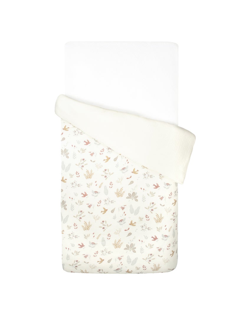 SEVIRA KIDS | Housse de couette réversible en gaze de coton Aube Ecru - Kiabi