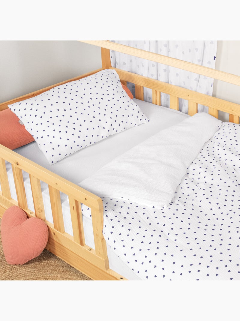 SEVIRA KIDS | Housse de couette réversible en gaze de coton Lovio Bleu - Kiabi